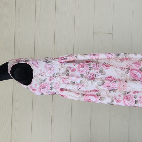 Quality Pink Floral Brocade Sleeveless NADA Midi Summer Dress (EU 52/US L) NWOT - Picture 4 of 13
